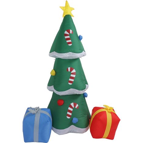 Aufblasbarer Weihnachtsbaum für den Außenbereich mit LED-Beleuchtung, Gartendekoration, Weihnachtsfeierdekoration, 100–240 V, 1,80 m, EU-Stecker (1/5)