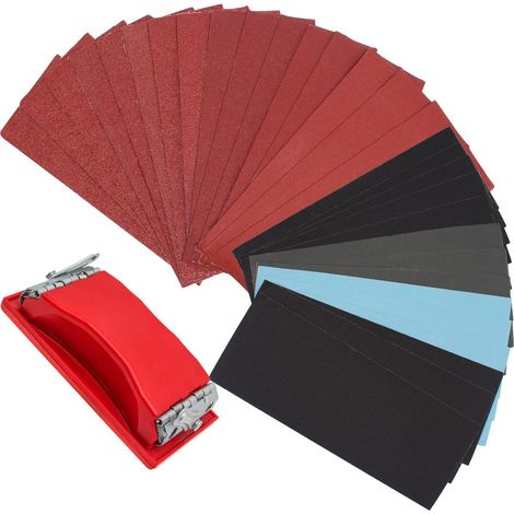 45 Pièces Papier de Verre 40 à 5000 Grain Papier a Poncer 93 x 230 mm avec Cale a Poncer, Papier Poncage Sec Humide Double Usage pour Bois, Carrosserie, Pierre, Peinture, Métal (1/5)