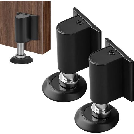 Lot de 2 Bloc Porte Aimanté, Butée de Porte Magnétique sans Perçage, Stop Porte à Coller au Sol avec Adhésif, Bloque Porte Magnetique pour Chambres, Bureaux et Salles de Bain (1/5)