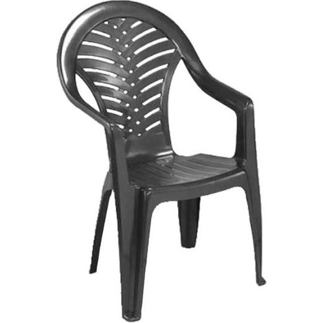 PROGARDEN sillon resina ocean antracita , Sillón resina Ocean antracitaFabricado en plástico de alta calidadApilableFácil limpiezaApto para exterioresMedidas si