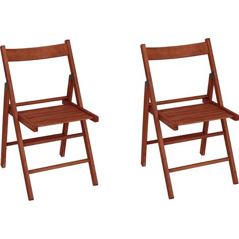 sedia pieghevole in legno CILIEGIO per casa giardino campeggio richiudibile set 2 pz