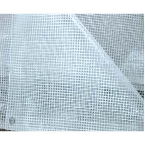 1PZ TELO TENDA PE RETINATO TRASPARENTE CON OCCHIOLI - cm.600x500