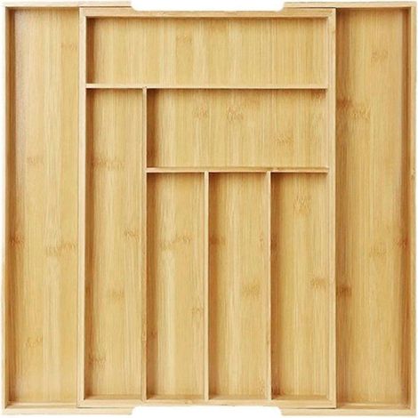 Plateau extensible pour couverts, organisateur de rangement extensible, support de tiroir de cuisine, insert de tiroir, boîte à ustensiles, jouets de maquillage (1/5)