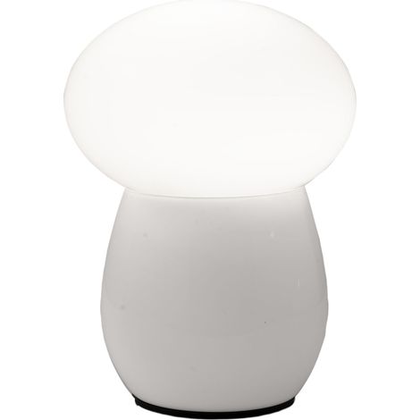 Lampe De Table Freddy En Verre Soufflé Blanc, Douille E27 40W, Interrupteur Intégré, Design Élégant Et Moderne - Collection Freddy (1/3)