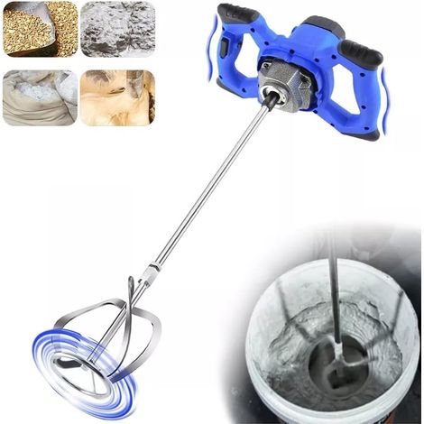Mélangeur Électrique À Palettes Plâtre Foreuse Mortier Ciment Peinture Agitateur 2600W , 0-1700 tr/min (1/4)