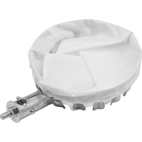 Cueilleur de Fruits avec Sac en Tissu, cueilleur de Fruits en métal pour cueillir des Oranges et des pêches (Blanc, 16 cm de diamètre) (1/5)