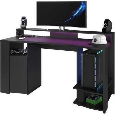 Parisot Gaming-Schreibtisch LED Dekor Schwarz 152x61,5x86,7 cm (1/3)