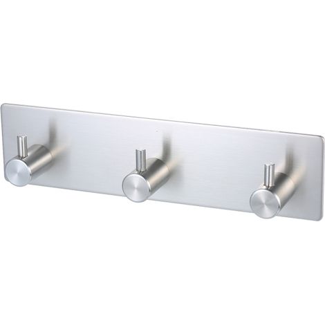 Wandhaken aus Edelstahl, Kleider- und Huthaken, selbstklebender Badezimmerhaken, 3 Haken, 1 Stück