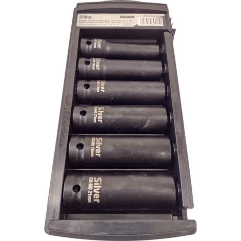 Clés et douilles silver impact 1/2 pouce acier 6 pièces