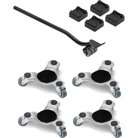Chariot de Déménagement 4PCS Déplace Meubles Lourds Capacité de Charge 200 kg 3 Roues Pivotantes Plateau Roulant Manutention Déménageur Acier au Carbone pour Meuble Réfrigérateur Canapé Armoire (1/5)