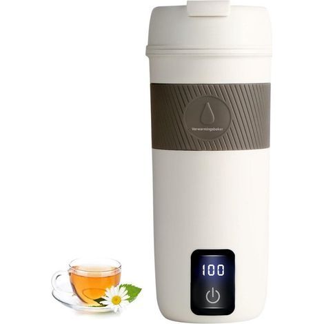 Longziming - Chauffe-eau électrique - Bouilloire de voyage - Bouilloire portable - Température réglable - Écran LCD - Acier inoxydable 304 - Compacte - Chauffage sûr et rapide - 1 pièce (1/5)