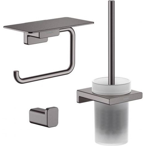 Hansgrohe Addstoris Ensemble d'accessoires WC - 3 pièces - Chrome brossé noir