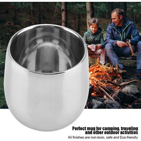 Tasse à café thé double paroi en inox 200ml, gobelet isotherme acier inoxydable, mug nomade 200 ml, tasse de voyage sans condensation. (1/5)