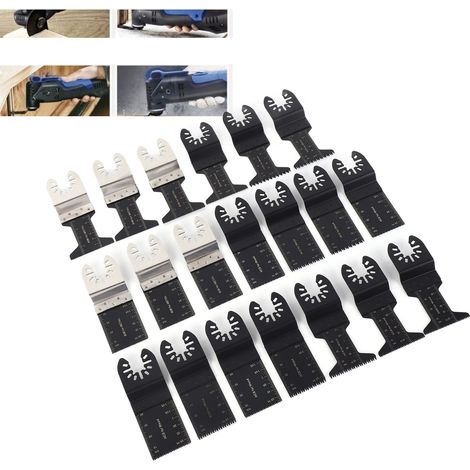 Ensemble de 20 lames de scie universelles et accessoires pour outils électriques de travail du bois (1/5)