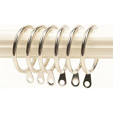 30 - Anneau de rideau - Filetage 3,0 mm Diamètre intérieur 38 mm - Convient pour les crochets et anneaux de rideaux d'intérieur - Métal - Argent (1/5)