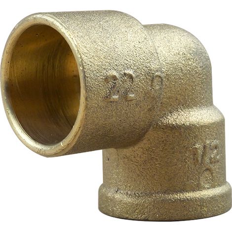 Coude 90° Femelle 90 GCU 1/2" (15/21) - Tube Cuivre Ø22 - Arcanaute (1/3)