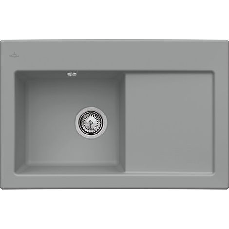 Evier 1 bac VILLEROY ET BOCH Subway 45 78 x 51 cm egouttoir a droite Stone CeramicPlus avec vidage manuel