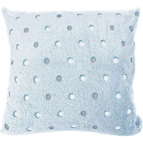 Taie d'oreiller en microfibre néon 40x40 à pois bleu clair (1/3)