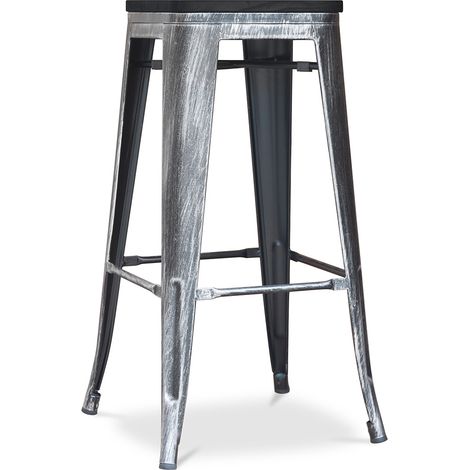 Barhocker - Industriedesign - Holz & Metall - 76cm - Stylix Industriale