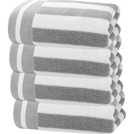 Ensemble de 4 serviettes - Serviettes douces pour les mains, en coton, et serviette légère à séchage rapide pour le visage - pour spa (1/5)