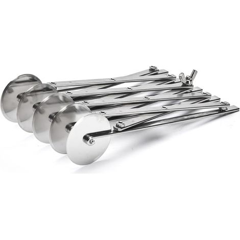 DeBuyer 4781.00N Bicyclette - Rullo tagliapasta Estensibile, in Acciaio Inox, 5 Lame Unite, Diametro di 5,5 cm (1/2)