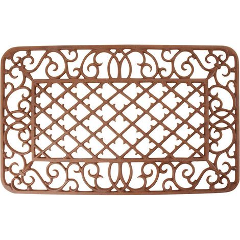 Paillasson rectangulaire en fonte - 67 x 42 cm - Carreaux - Livraison gratuite (1/4)