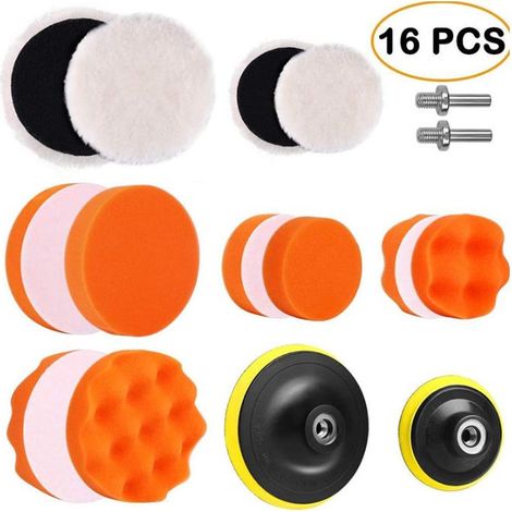 3"- und 5"-Autopoliersets, 16 Schaumstoff-Autopolierpads, Polierpad-Set, Metallpolierpads (1/4)