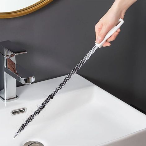 2-teiliges Abflussreinigungsbürsten-Set, flexible 45 cm Spülbeckenreinigungsbürste zum Reinigen von Rohren und Abflüssen, Abflussreinigungswerkzeug für Bad und Küche (2 Stück) (1/4)
