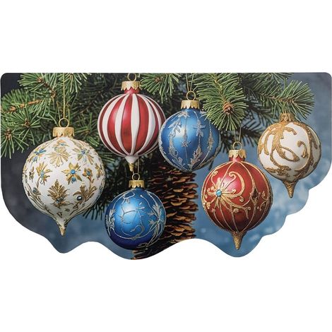 Tappeto Cucina Natale Natalizio Gomma Pvc 50x90 Cm Moderno Antimacchia Antiscivolo Addobbi Natalizi (F) (1/5)