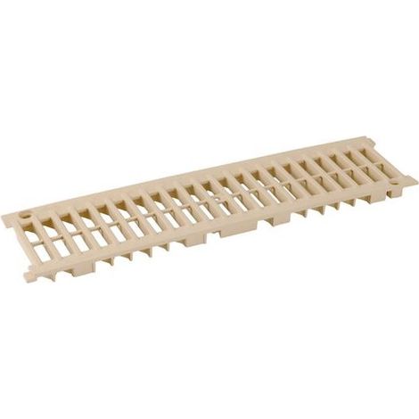 Nicoll – Grille d'évacuation PVC sable 500 x 130 mm – Classe A15 pour zones piétonnes – Résistante au gel et aux chocs thermiques