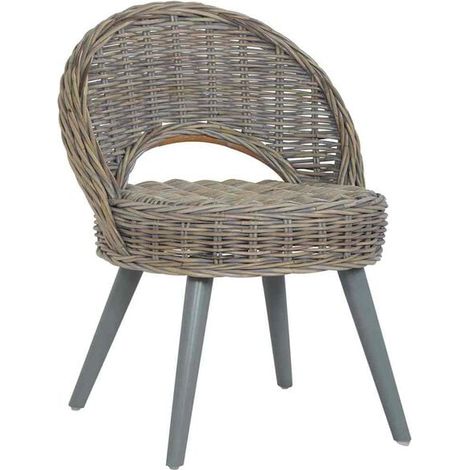 Fauteuil canapé en rotin Kubu gris (1/5)