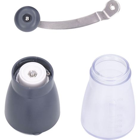 Moulin à café manuel, réglages réglables, noir, lavable, pour cafetière à piston, siphon et cafetière italienne. (1/5)