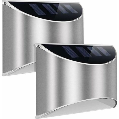 Applique murale solaire extérieure étanche pour jardin, porte d'entrée, terrasse ou clôture (lot de 2)-AquaForge