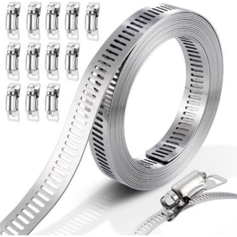 Colliers de serrage, colliers de serrage en acier inoxydable 304 Colliers de serrage réglables Colliers de serrage en acier inoxydable..DEBUNS (1/4)