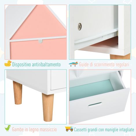 Bibliothèque jouets chambre enfants ados blanc bleu clair 1 tiroir 4 étagères 50x30x142 cm (1/5)