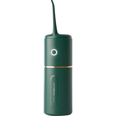 Tragbare Munddusche für Zähne/Zahnspangen, mit 3 Modi, 3 Düsenaufsätzen, abnehmbarem 280-ml-Wassertank, 8-mm-Düse, grün