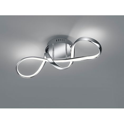 LED Deckenleuchte PERUGIA Metall Chrom/Weiß 3 Stufen Dimmer, Breite 60cm (1/5)