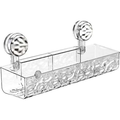Étagère de douche murale grande capacité sans perçage, panier de rangement sans embouts, support de rangement à ventouses pour salle de bain (1/5)