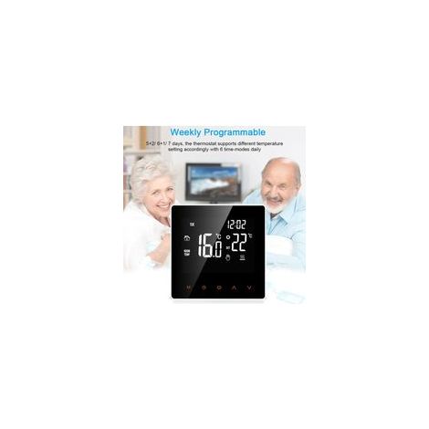 Termostato inteligente, controlador digital de temperatura, pantalla táctil LCD, calefacción eléctrica por suelo radiante programable semanalmente para el hogar, la escuela, la oficina y el hotel (16A
