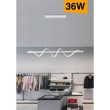 TrAdE Shop Traesio - Lampadario Led Sospensione 36w Moderna Twist Bianco Luce 6500k 3000k 4000k B65-b - -Bianco Freddo -