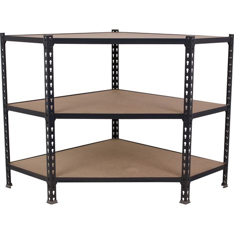 Simonrack Étagère d'angle métal anthracite robuste (1/5)