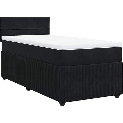 Maison Exclusive - Boxspringbett mit Matratze Schwarz 100x200 cm (1/5)