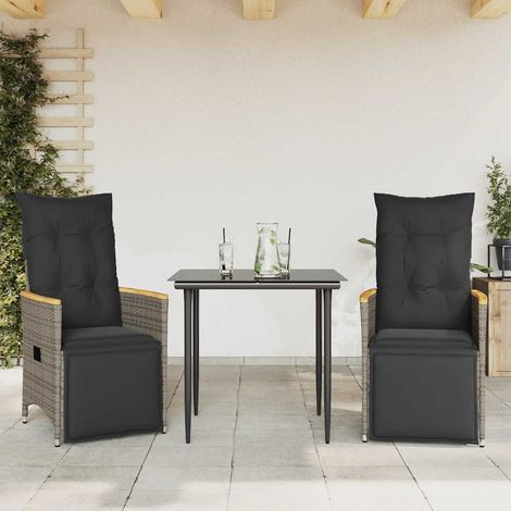 Maison Exclusive - Gartensessel mit Kissen 2 Stk. Verstellbar Gra