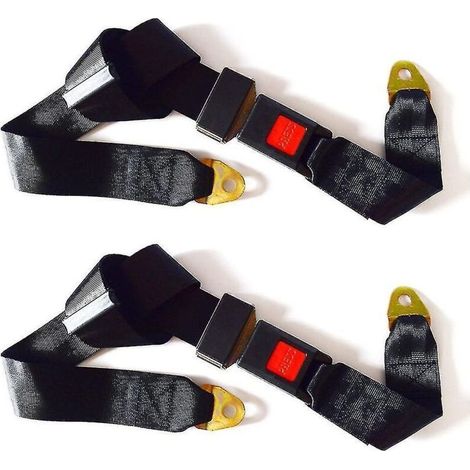 Paquet de 2 ceintures de sécurité universelles réglables, kit de harnais de sécurité à 2 points ajustable, ceinture de sécurité abdominale simple et double (1/5)