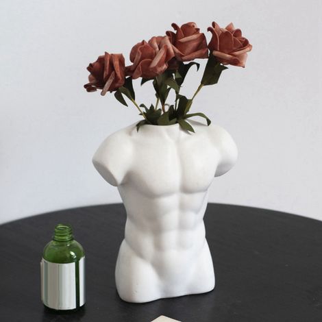 Keramikvase, 185 x 162 mm, schwarz, anatomisches Design, für Büro und Wohnzimmer, Blickfang, originell (1/5)