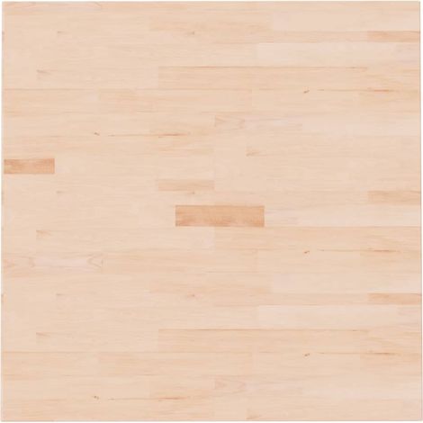 Plateau de table Design Moderne, Dessus de table de salle à manger, carré 80x80x1,5 cm Bois chêne massif non traité OIB5130E (1/4)