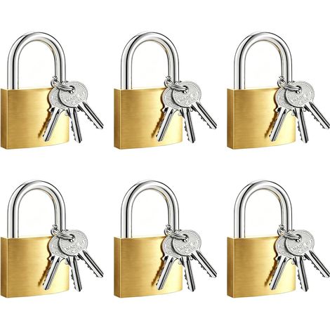 Cadenas à Clé, 38mm, Petit Cadenas pour Valise et Casier Avec Clés, Sécurité pour Bagage, Pour Valise Avion Sacs de Voyage, Pour Armoires Boîte à Outils (1/5)