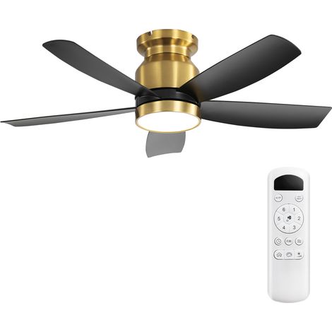 Ventilateur de plafond 42" lumière LED moteur DC dimmable 3 couleurs fonction mémoire minuterie 1/4/8h chambre salon.