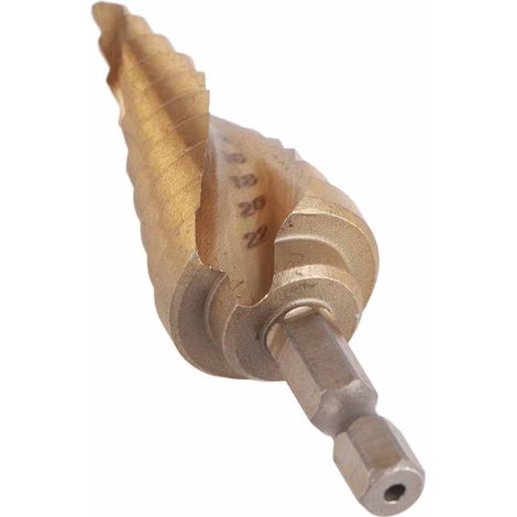 Mèche à gradins HSS pour perçage sur bois, diamètre 4-22 mm avec embout hexagonal (1/5)