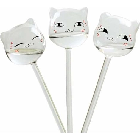 DEESSE SHOP - Lot de 3 boules d'irrigation en forme de chat pour jardin, plantes en pot et plantes suspendues (1/5)